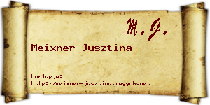 Meixner Jusztina névjegykártya